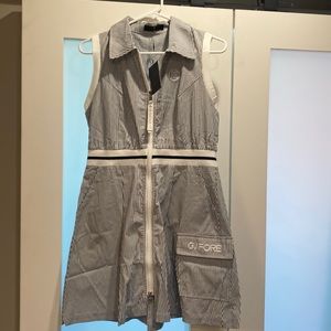 GFore Women Medium striped summer golf dress w undershorts. NWT